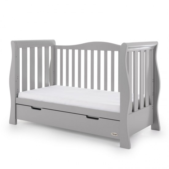 Obaby Stamford Luxe Sleigh Cot Bed Warm Grey 21OB2612